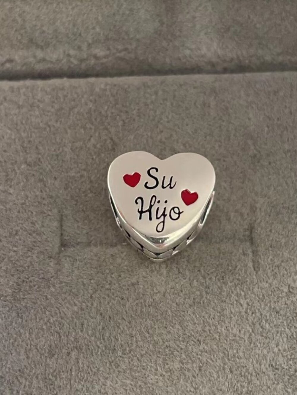 Pandora Su Hija cz Charm His Daughter Heart Bead Charm